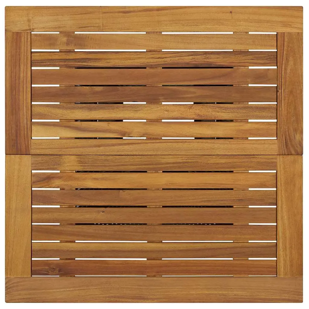 Outdoor Bar Table 80 x 80 x 110 cm Black Weather-Resistant PE Rattan and Solid Acacia Wood Construction