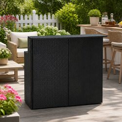 Enhance Your Outdoor Space with Black 2-Tier Bar Table