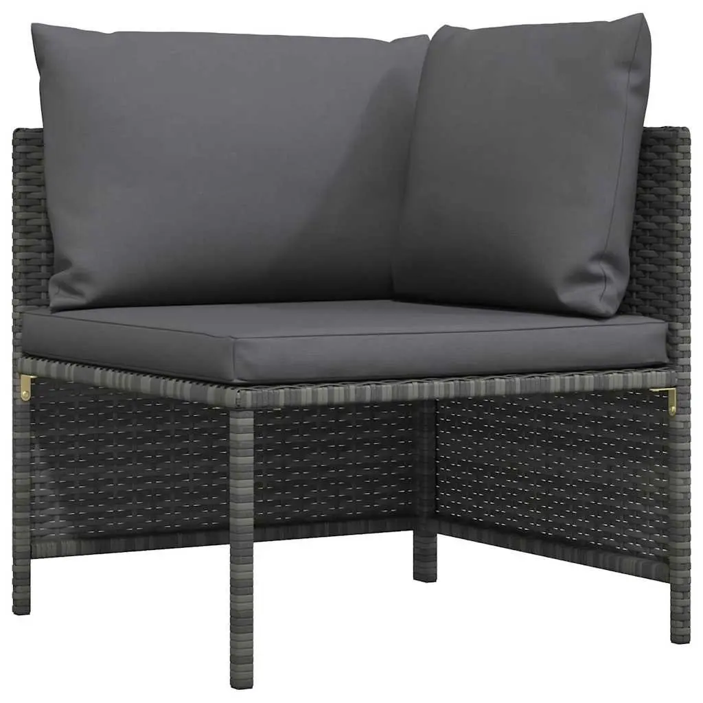 Outdoor Sectional Corner Sofa Grey PE Rattan Weather-Resistant Garden Lounge