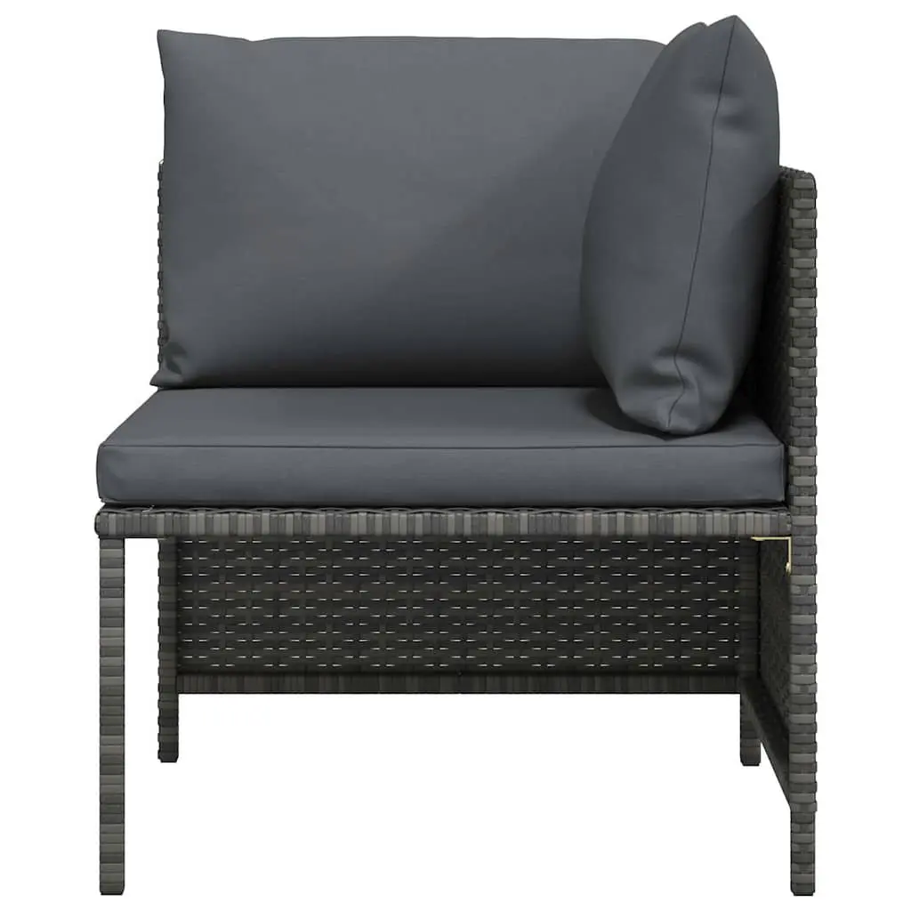 Outdoor Sectional Corner Sofa Grey PE Rattan Weather-Resistant Garden Lounge