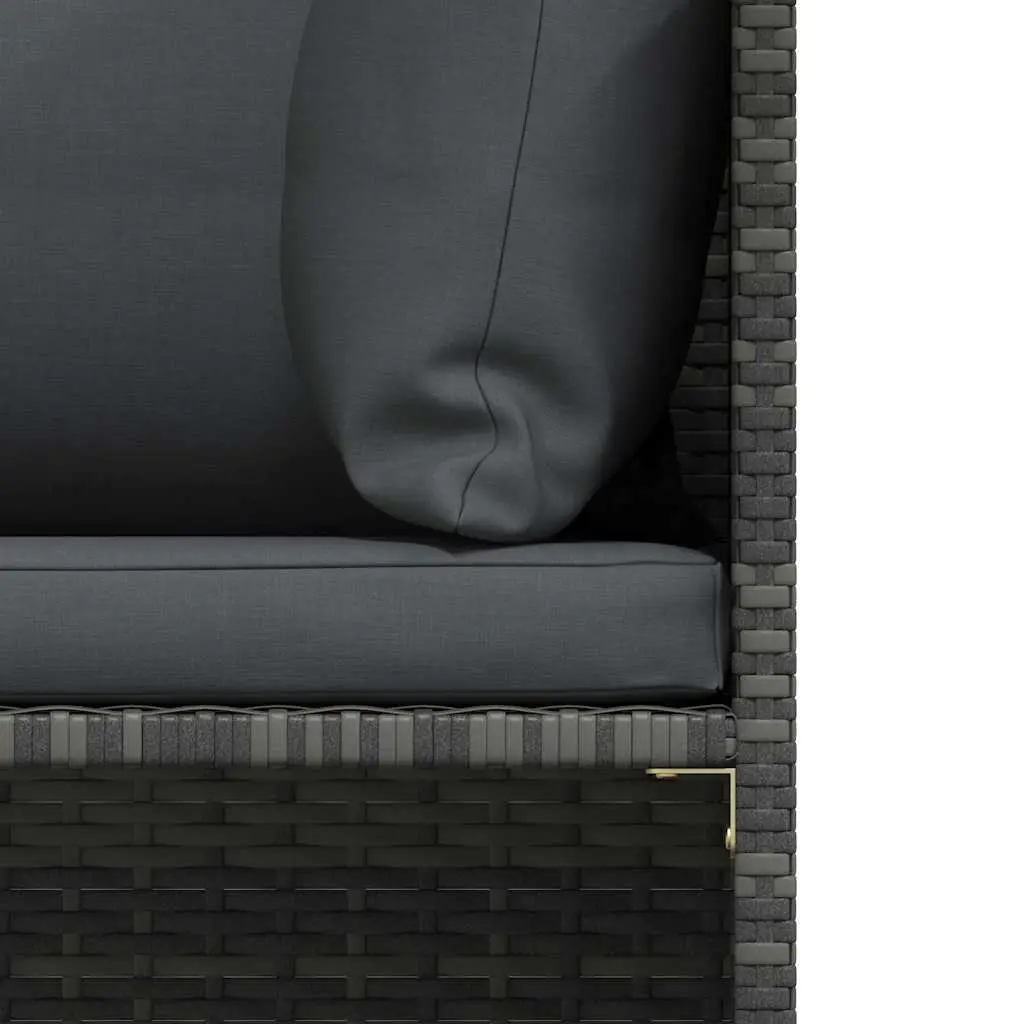 Outdoor Sectional Sofa Garden 4-Seater Grey Poly Rattan with Cushions Lightweight and Low Maintenance