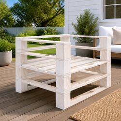 Garden Pallet Armchair Outdoor Wooden Lounge Chair Patio Relaxation Furniture