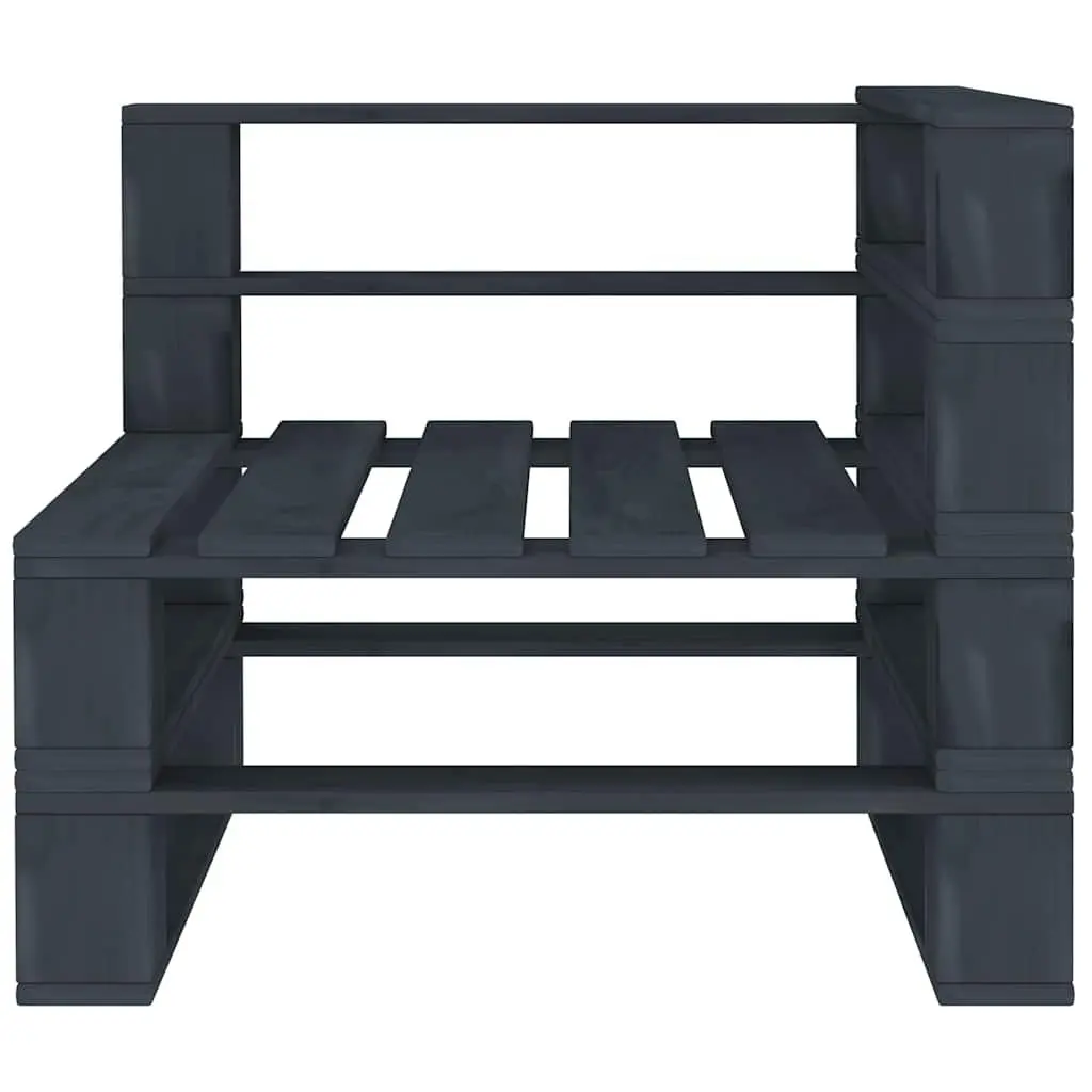 Garden Pallet Corner Sofa Wood Outdoor Patio Seating Rustic Grey Lounge Set