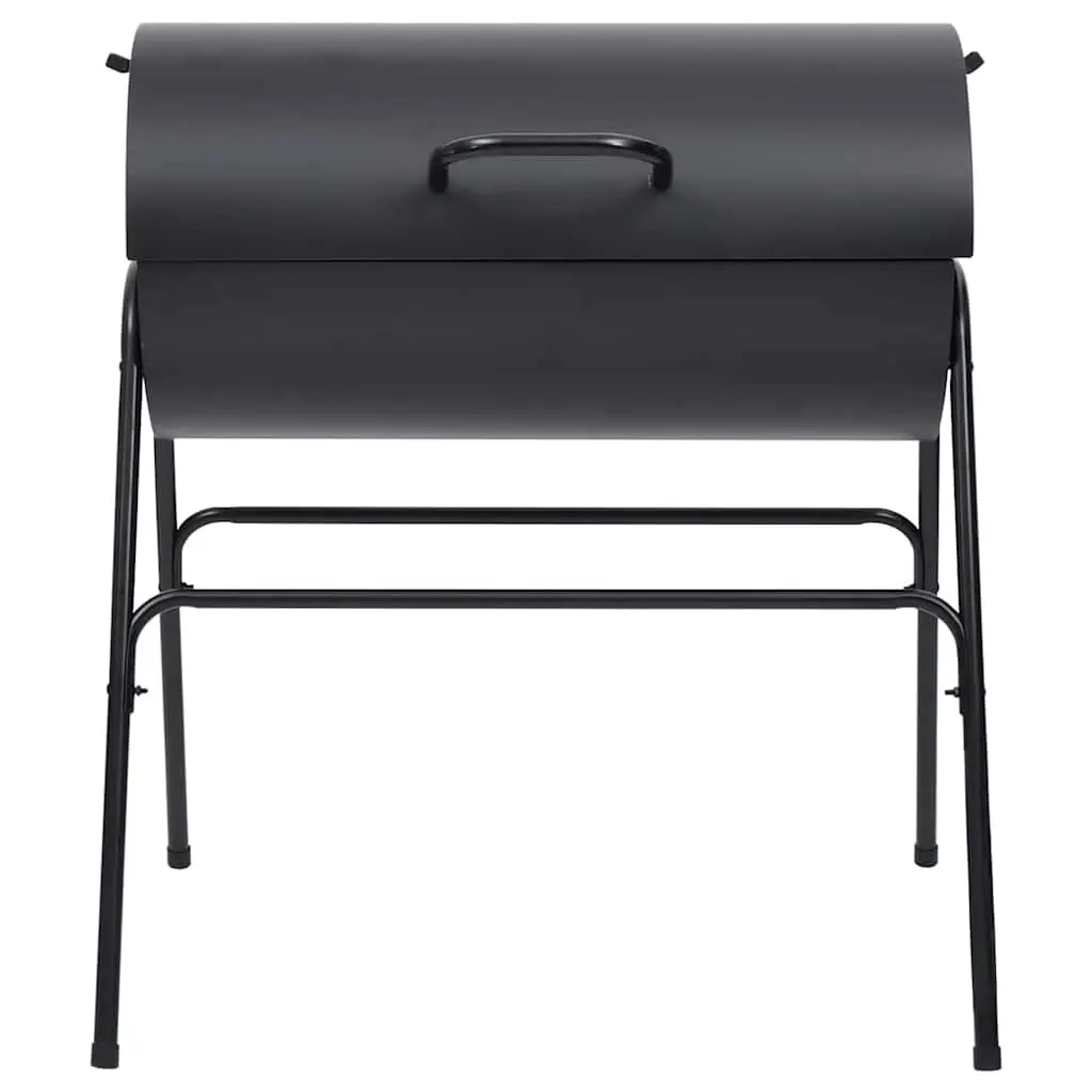 Barrel Grill BBQ Charcoal Outdoor Heavy-Duty Cooking 2 Grids Black Steel