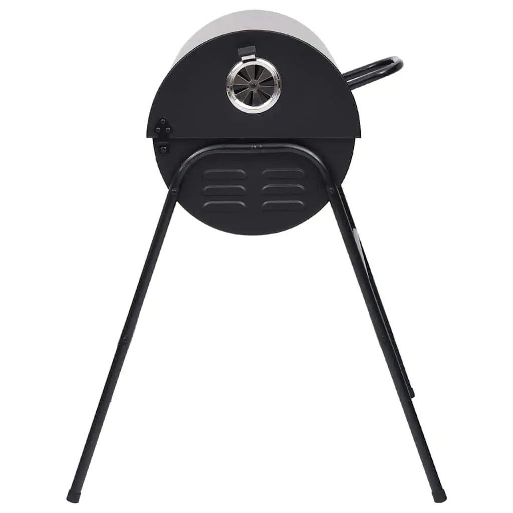 Barrel Grill BBQ Charcoal Outdoor Heavy-Duty Cooking 2 Grids Black Steel