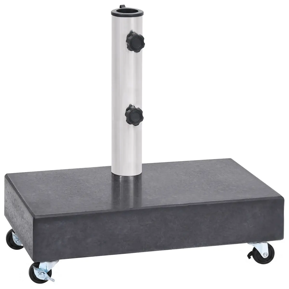 Umbrella Base Black Granite Heavy Duty Outdoor Parasol Stand Holder