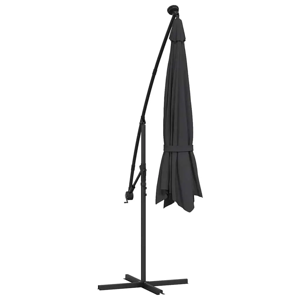 Cantilever Garden Parasol 350cm UV Protective Polyester with Solar LED Lights