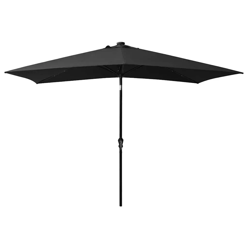 Garden Parasol 2x3m Solar LED Lights Steel Pole Crank Tilt