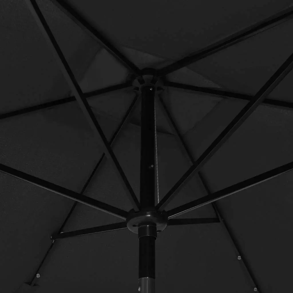 Garden Parasol 2x3m Solar LED Lights Steel Pole Crank Tilt