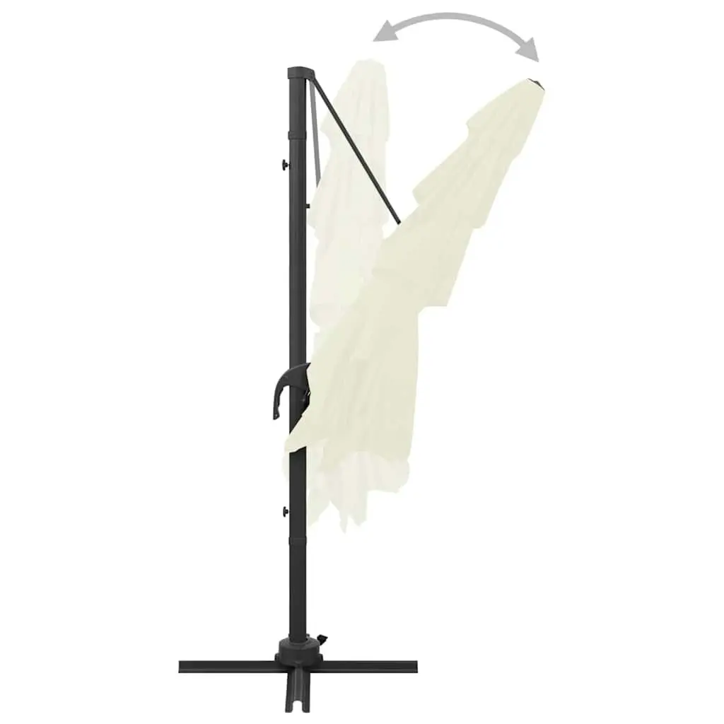 4-Tier Garden Parasol 250x250cm UV Protective Crank Tilt Beige