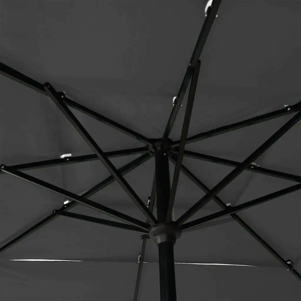 3-Tier Garden Parasol 2.5x2.5m UV Protective Crank Tilt Outdoor Umbrella