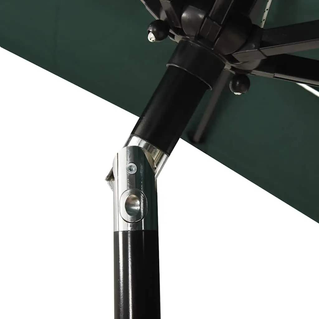 Garden Parasol 2x2m 3-Tier UV Protective Polyester Canopy with Crank and Tilt