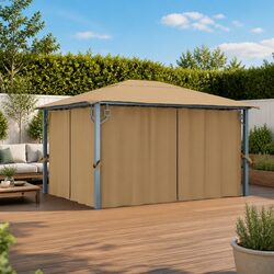 Elegant Outdoor Gazebo with Curtains 400x300 cm Taupe