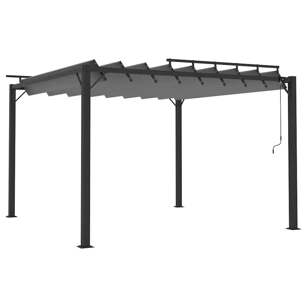 Gazebo 3x3 m Anthracite Adjustable Louvered Roof Outdoor Garden Patio