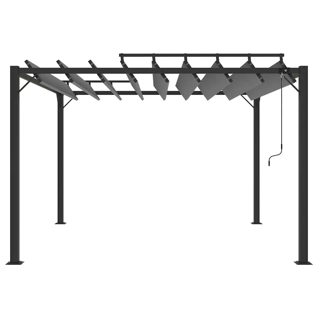 Gazebo 3x3 m Anthracite Adjustable Louvered Roof Outdoor Garden Patio