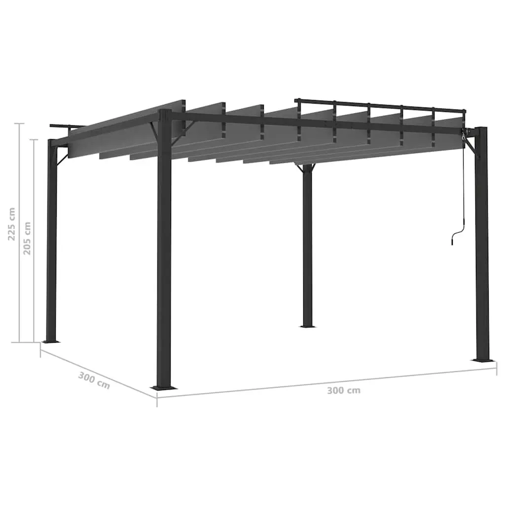 Gazebo 3x3 m Anthracite Adjustable Louvered Roof Outdoor Garden Patio