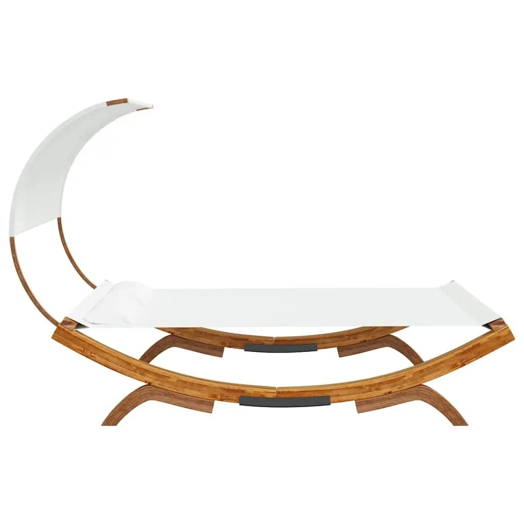 Outdoor Lounge Bed 165 x 203 cm Canopy Cream Cushioned Fabric