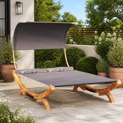 Stylish Outdoor Lounge Bed with Canopy for Relaxation