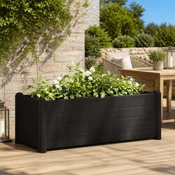Elevate Your Space with This Anthracite Garden Bed Planter