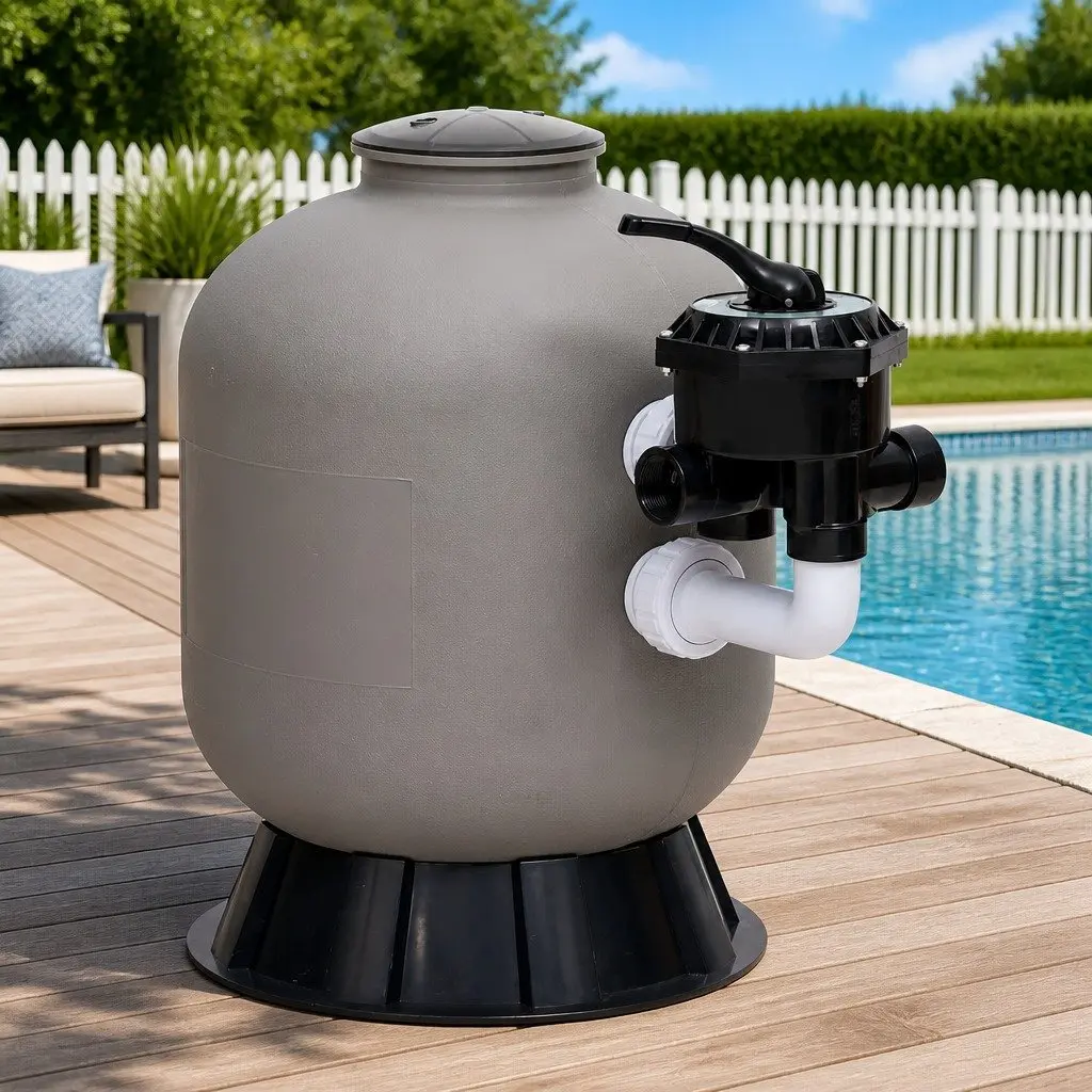 Pool Sand Filter 6-Way Valve Grey Durable Water Purification System