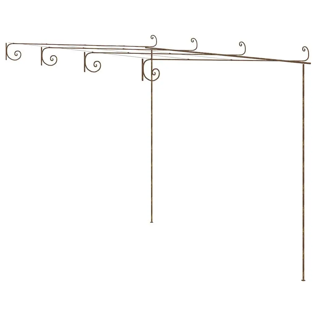 Garden Pergola 4 x 3 x 2.5 m Wrought Iron Lean-to Structure for Climbing Plants