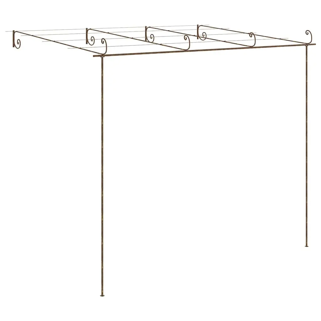 Garden Pergola 4 x 3 x 2.5 m Wrought Iron Lean-to Structure for Climbing Plants