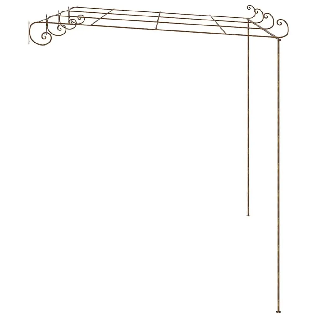 Garden Pergola 4 x 3 x 2.5 m Wrought Iron Lean-to Structure for Climbing Plants