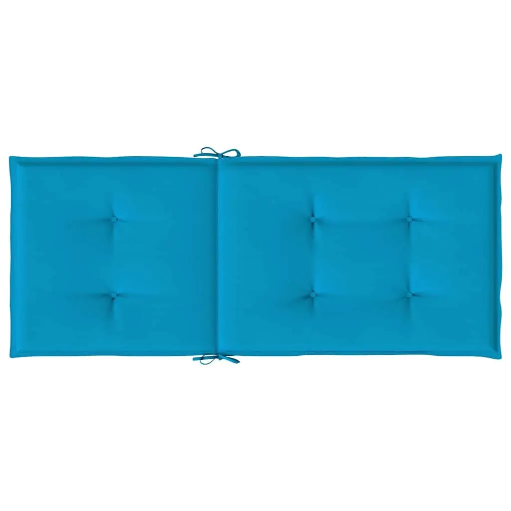 Highback Chair Cushions 120x50x3 cm Set of 6 Blue Outdoor Furniture Pads