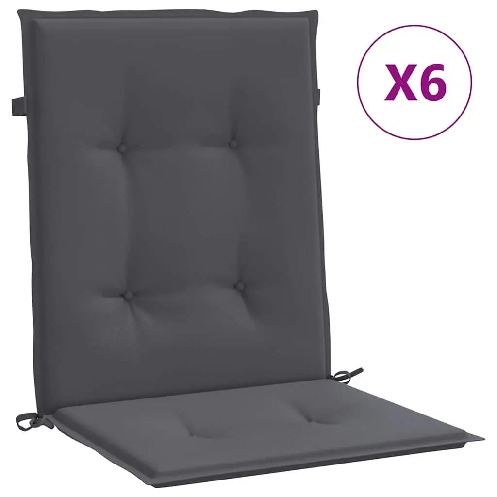 Garden Chair Cushions 100x50x3cm Anthracite Lowback Outdoor Patio Seat Pads