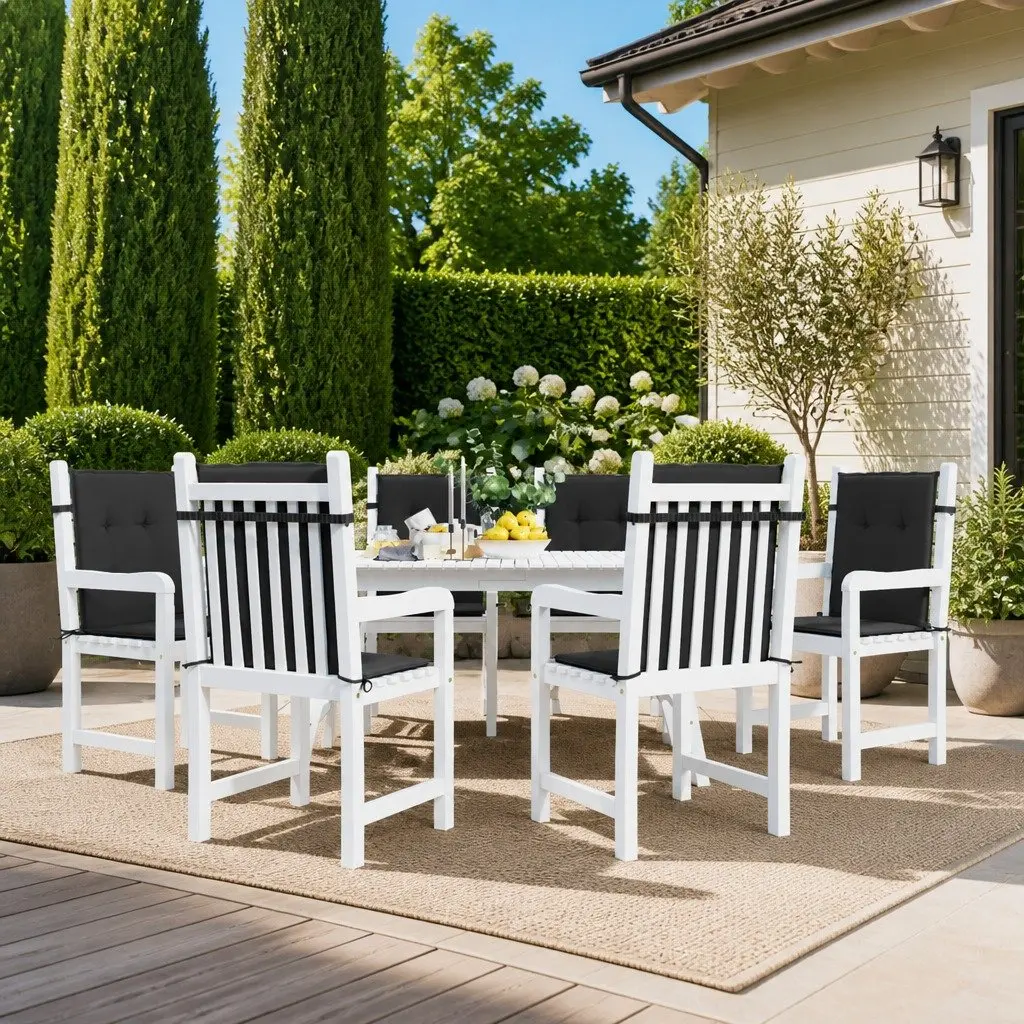 Lowback Chair Cushions 100x50x3 cm 6 Piece Water-Resistant Oxford Fabric Outdoor Patio Seat Pad