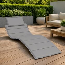 Comfortable Grey Outdoor Lounger Cushion for Your Space 186x58cm