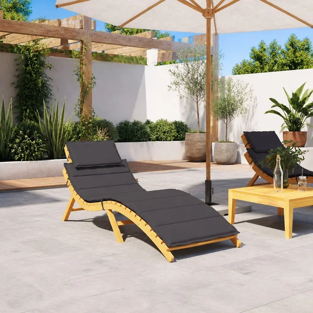 Sun Lounger Cushion Outdoor Chair Pad Garden Patio Seat Oxford Fabric Black