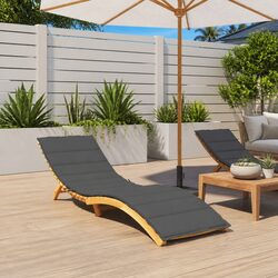 Anthracite Lounger Cushion for Outdoor Comfort 200x60x3cm