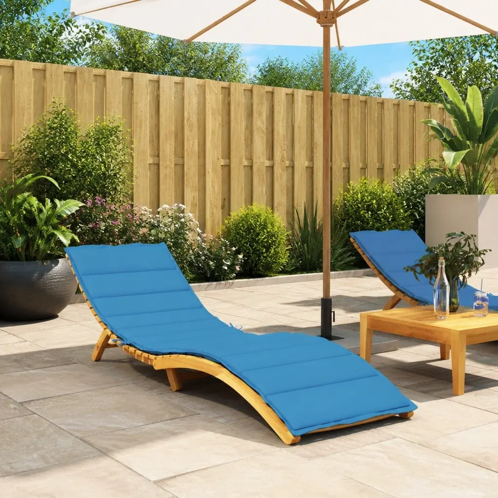 Sun Lounger Cushion Blue Outdoor Garden Patio Chair Pad Seat Cushion 200x60x3cm