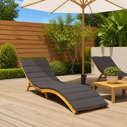 Enhance Your Space with Anthracite Sun Lounger Cushion 200x70x3cm