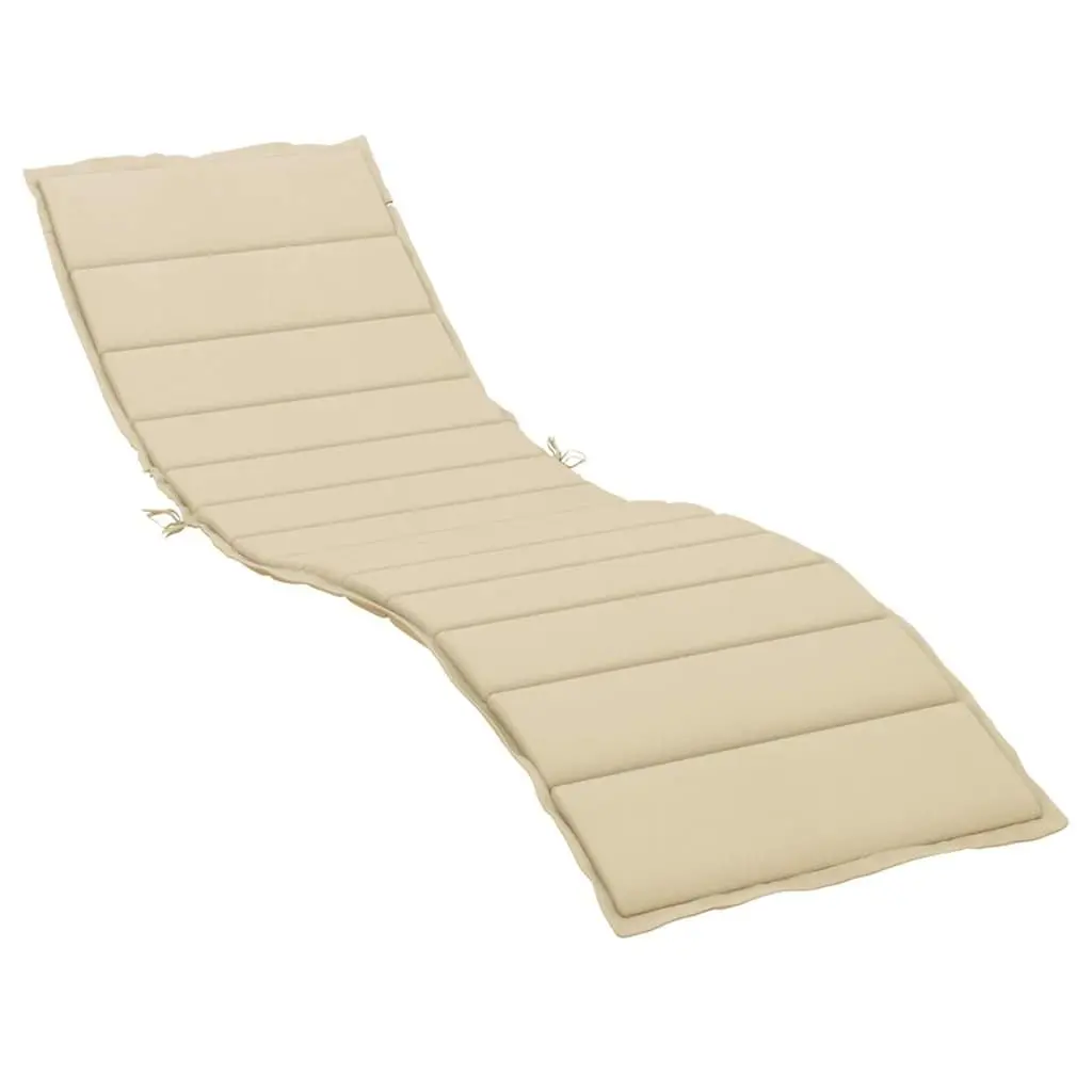 Sun Lounger Cushion Beige Outdoor Garden Patio Chair Pad 200x70x3cm