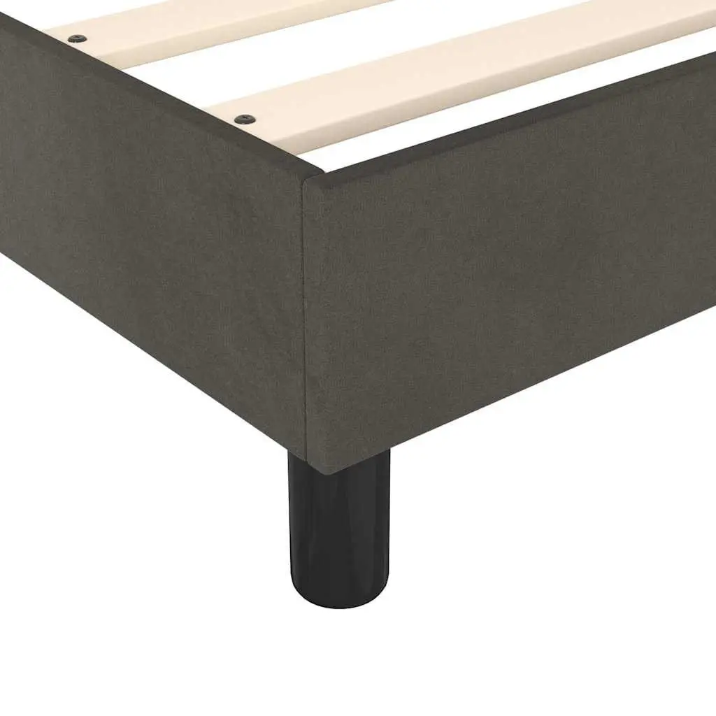 Queen Size Box Spring Bed with Pocket Spring Mattress Grey Velvet 153x203cm