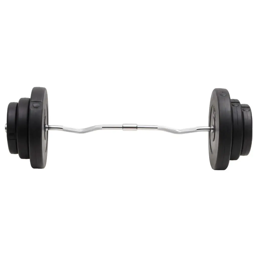 Curl Barbell Set 60kg Chrome Plated Steel Weight Plates for Home Gym Strength Training