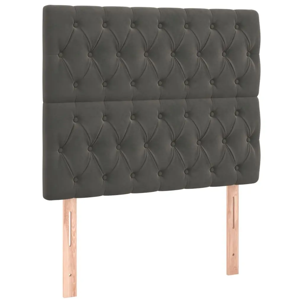 Box Spring Bed King Single 106x203 cm with Pocket Spring Mattress Grey Velvet