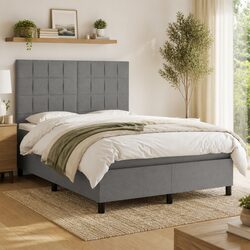 Modern Box Spring Bed with Pocket Spring Mattress and LED Ambiance