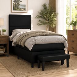 King Single Box Spring Bed with Pocket Spring Mattress Adjustable Headboard