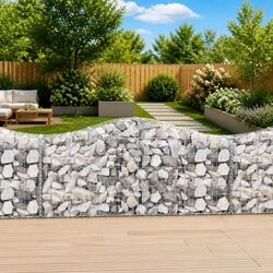 Arched Gabion Baskets 8 pcs Garden Barrier Retaining Wall Outdoor Decorative
