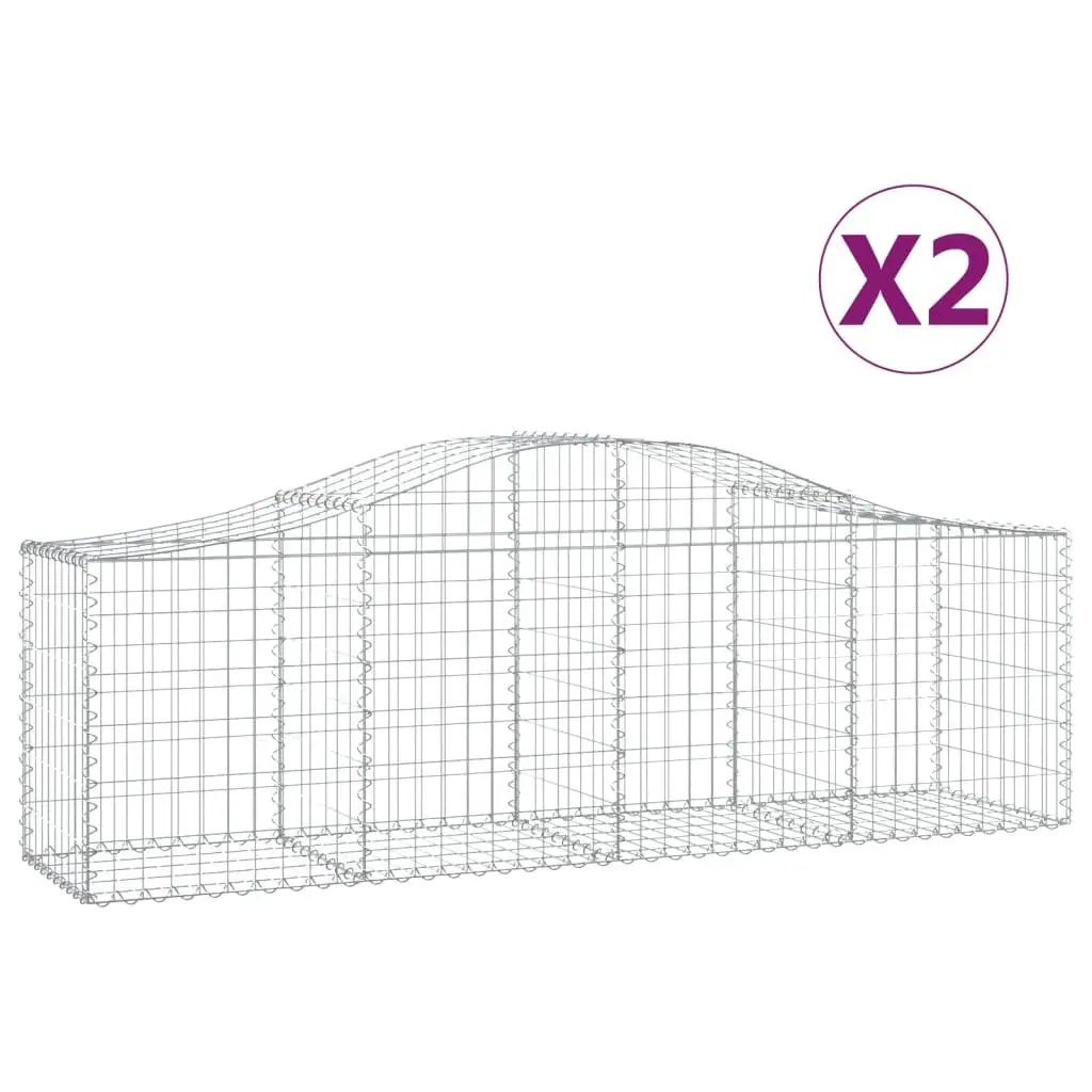 Arched Gabion Baskets 200x50x60/80 cm Decorative Sound-Insulating Garden Barrier