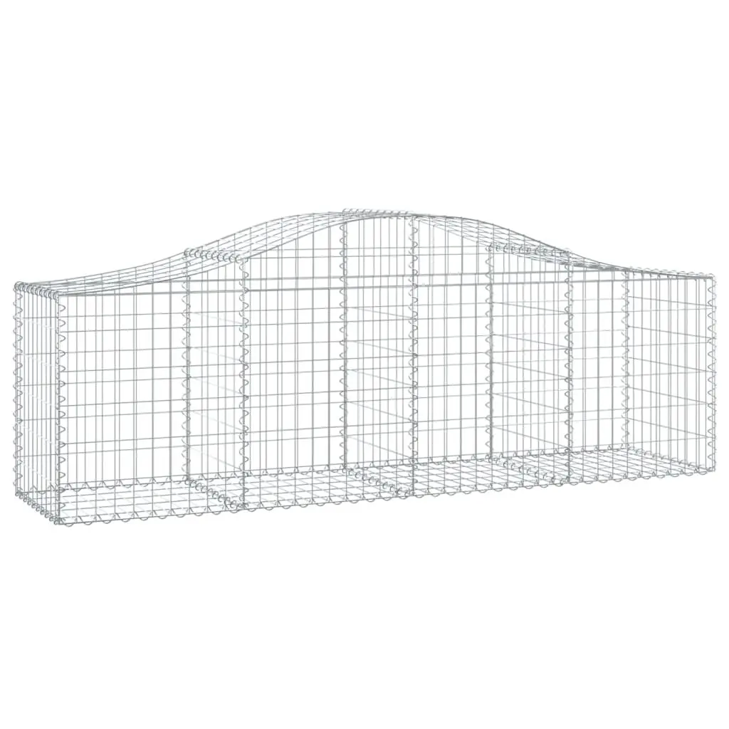 Arched Gabion Baskets 200x50x60/80 cm Durable Galvanised Iron Garden Barrier Set of 3