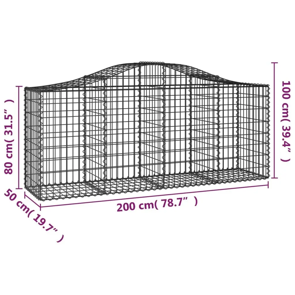 Arched Gabion Baskets 12pcs Garden Barrier Retaining Wall Decorative Outdoor