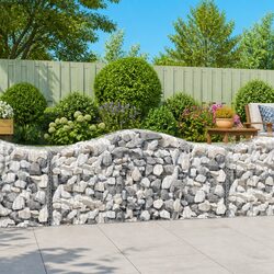 Arched Gabion Baskets 20 pcs Garden Barrier Retaining Wall Decorative Outdoor