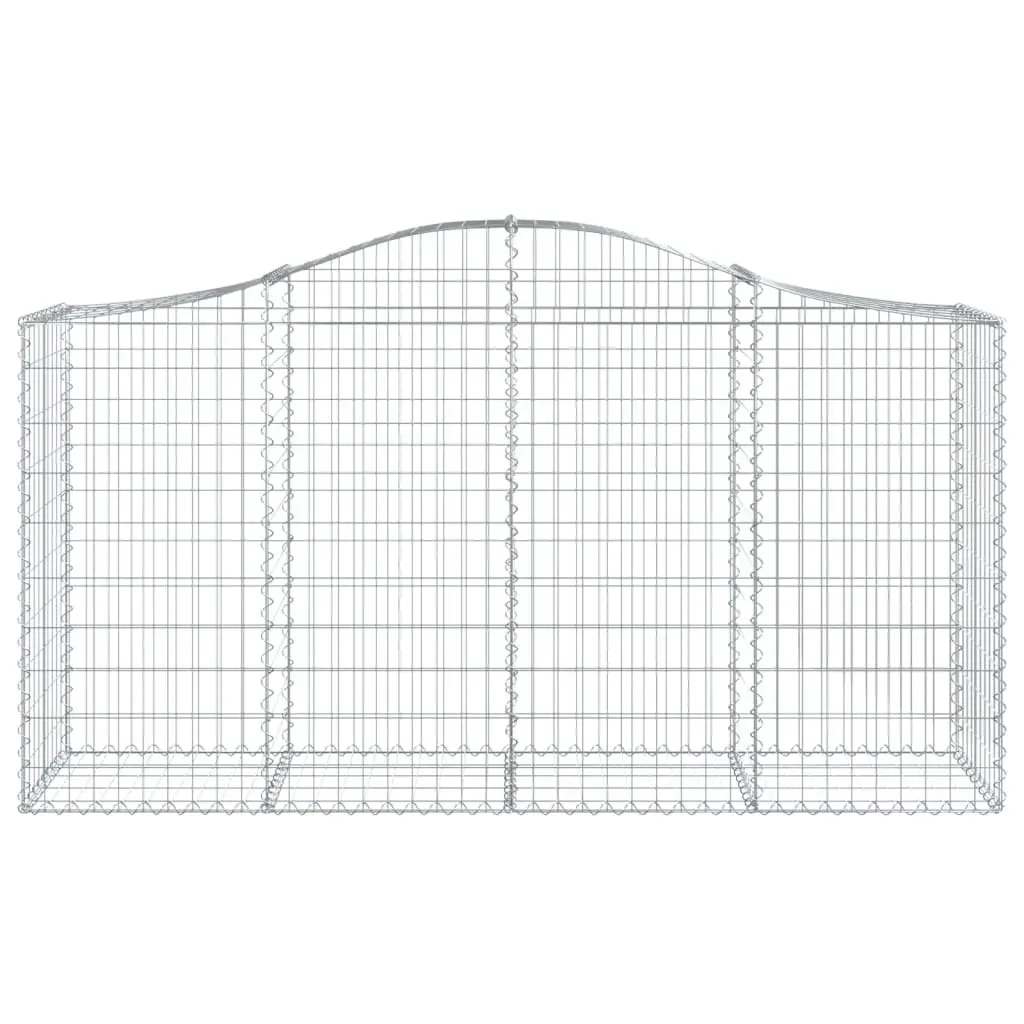 Arched Gabion Baskets 4 pcs Garden Decorative Retaining Wall Barrier Silver