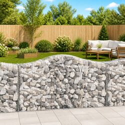 Arched Gabion Baskets 12pcs Garden Barrier Retaining Wall Outdoor Decorative