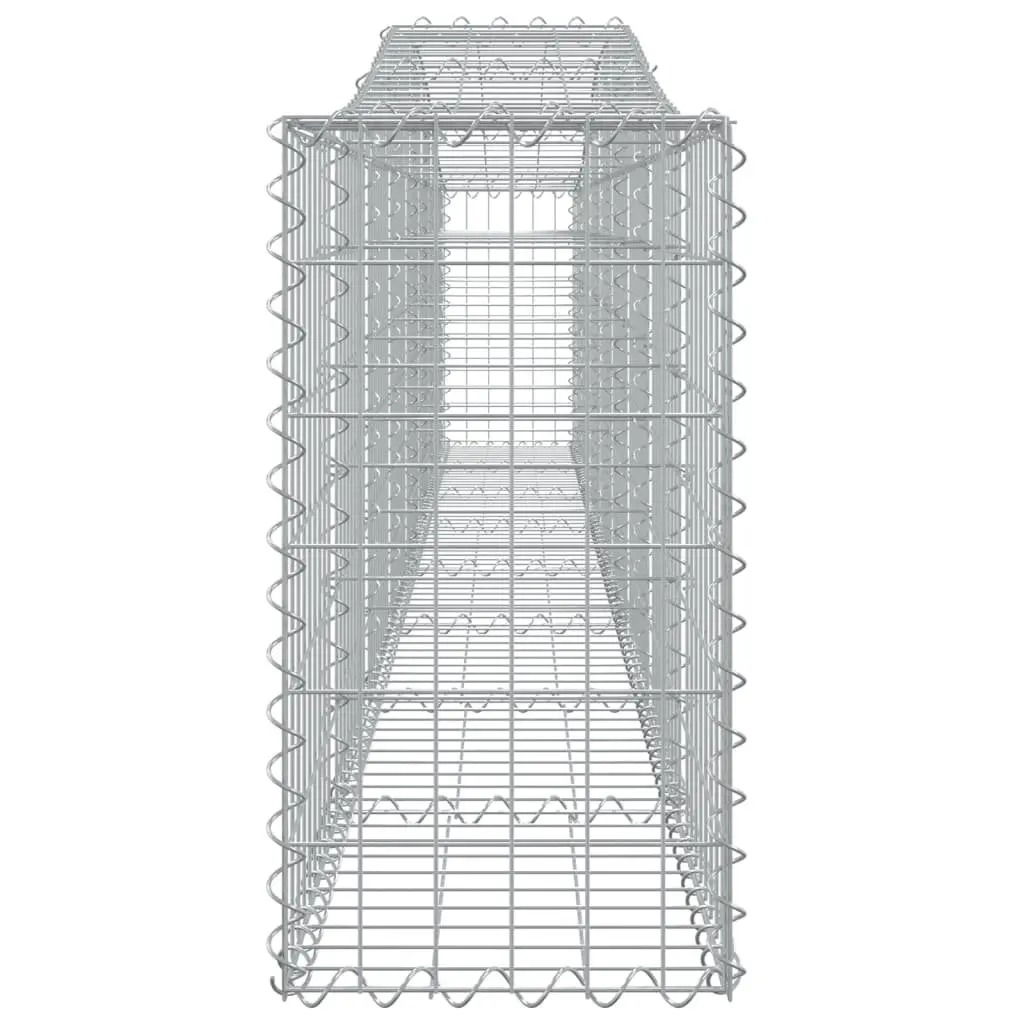 Arched Gabion Baskets Set 4 Piece Garden Decorative Barrier Corrosion Resistant Galvanised Iron Silver