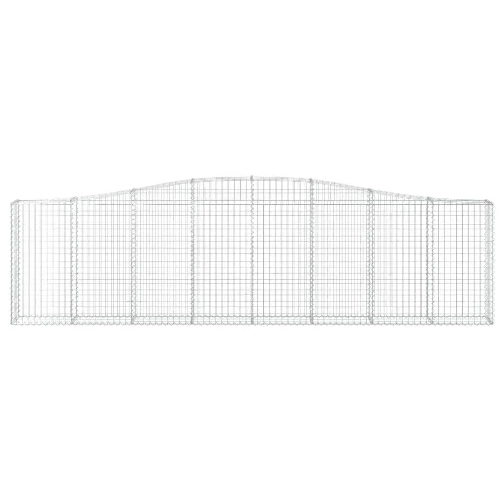 Arched Gabion Baskets 8 Piece Garden Retaining Wall Barrier Corrosion Resistant Galvanised Iron Construction